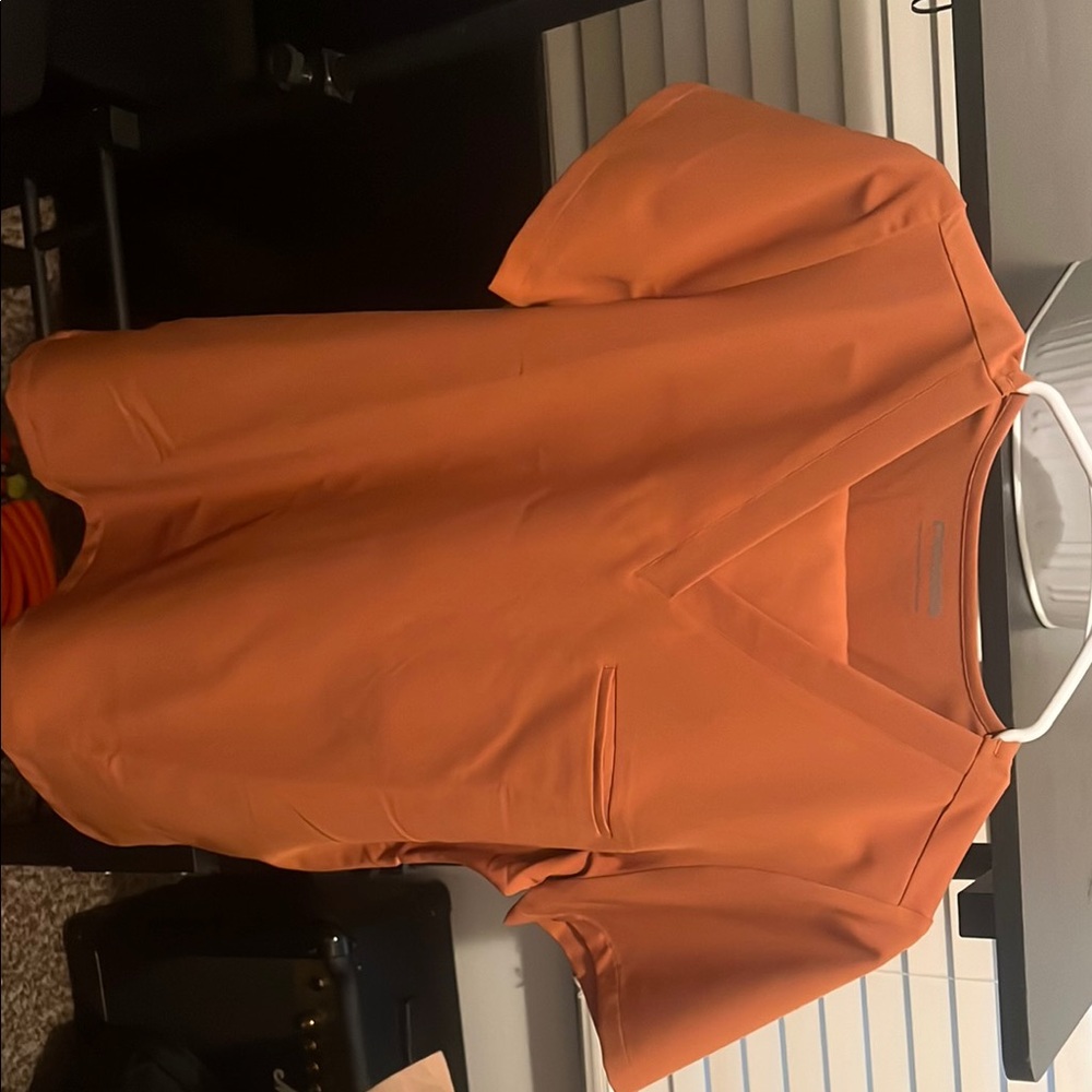 Fitted Orange T-Shirt Blouse
